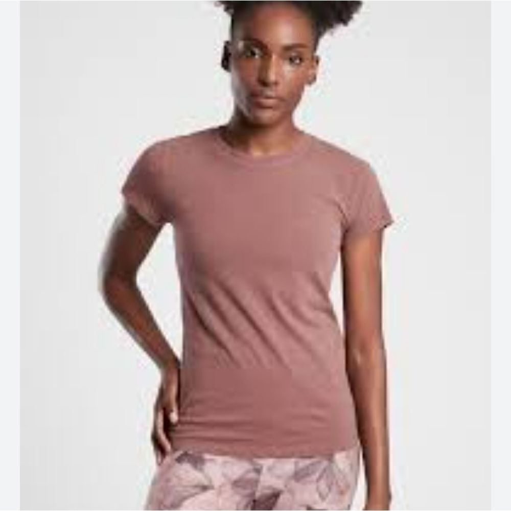 Athleta organic daily crew light purple casual comfy springtime womens XXS